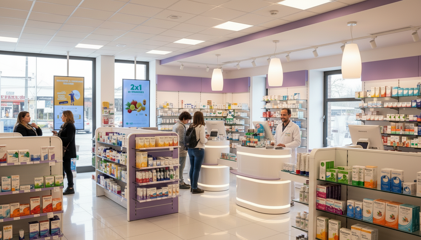 Cartelería digital en farmacias argentinas: Guía 2026 para comunicar, vender y optimizar la experiencia del cliente 2 Cartelería digital en farmacias argentinas: Guía 2026 para comunicar, vender y optimizar la experiencia del cliente 1