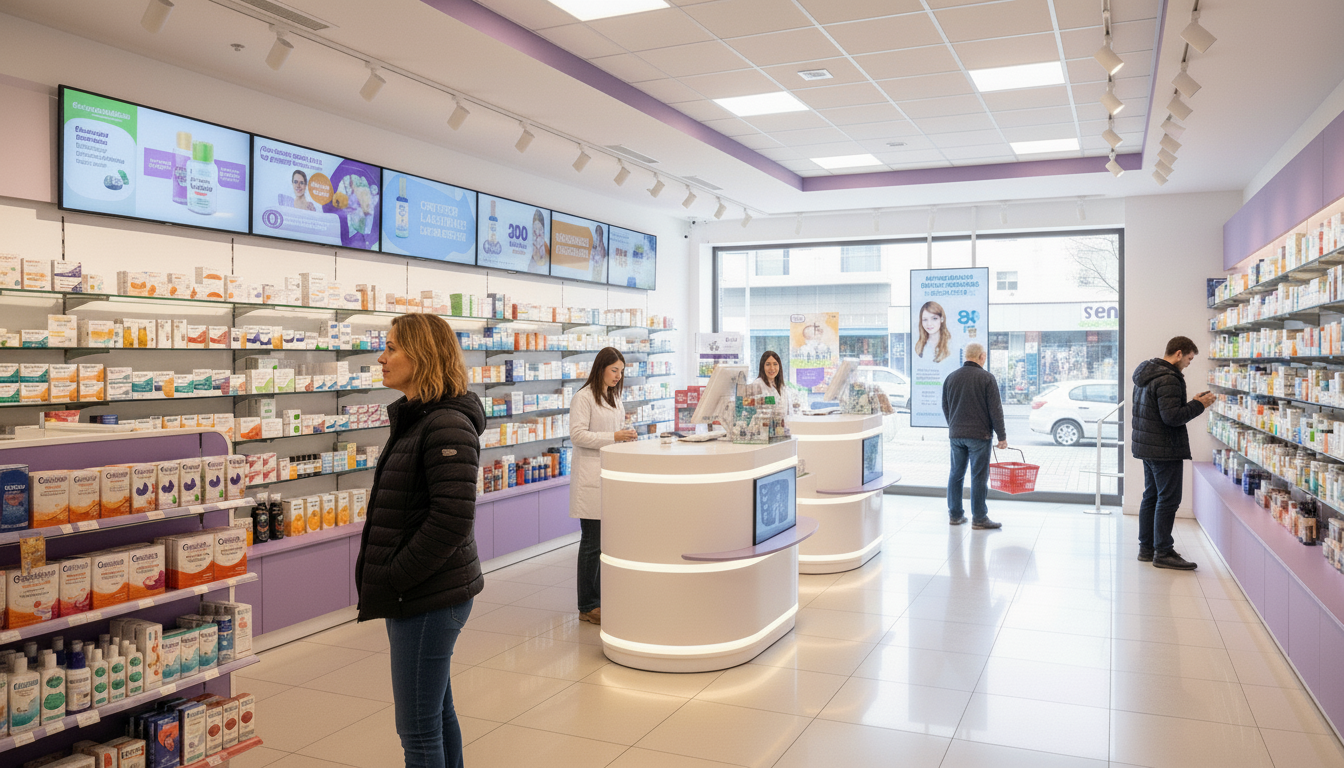 Cartelería digital en farmacias argentinas: Guía 2026 para comunicar, vender y optimizar la experiencia del cliente 4 Cartelería digital en farmacias argentinas: Guía 2026 para comunicar, vender y optimizar la experiencia del cliente 3