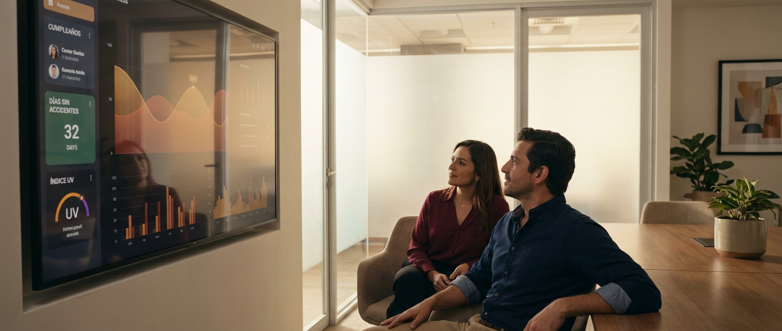 Comunicación interna en las empresas: por qué falla y cómo corregirla 2 comunicación interna en las empresas con pantalla activa mostrando un dashboard de métricas de comunicación interna