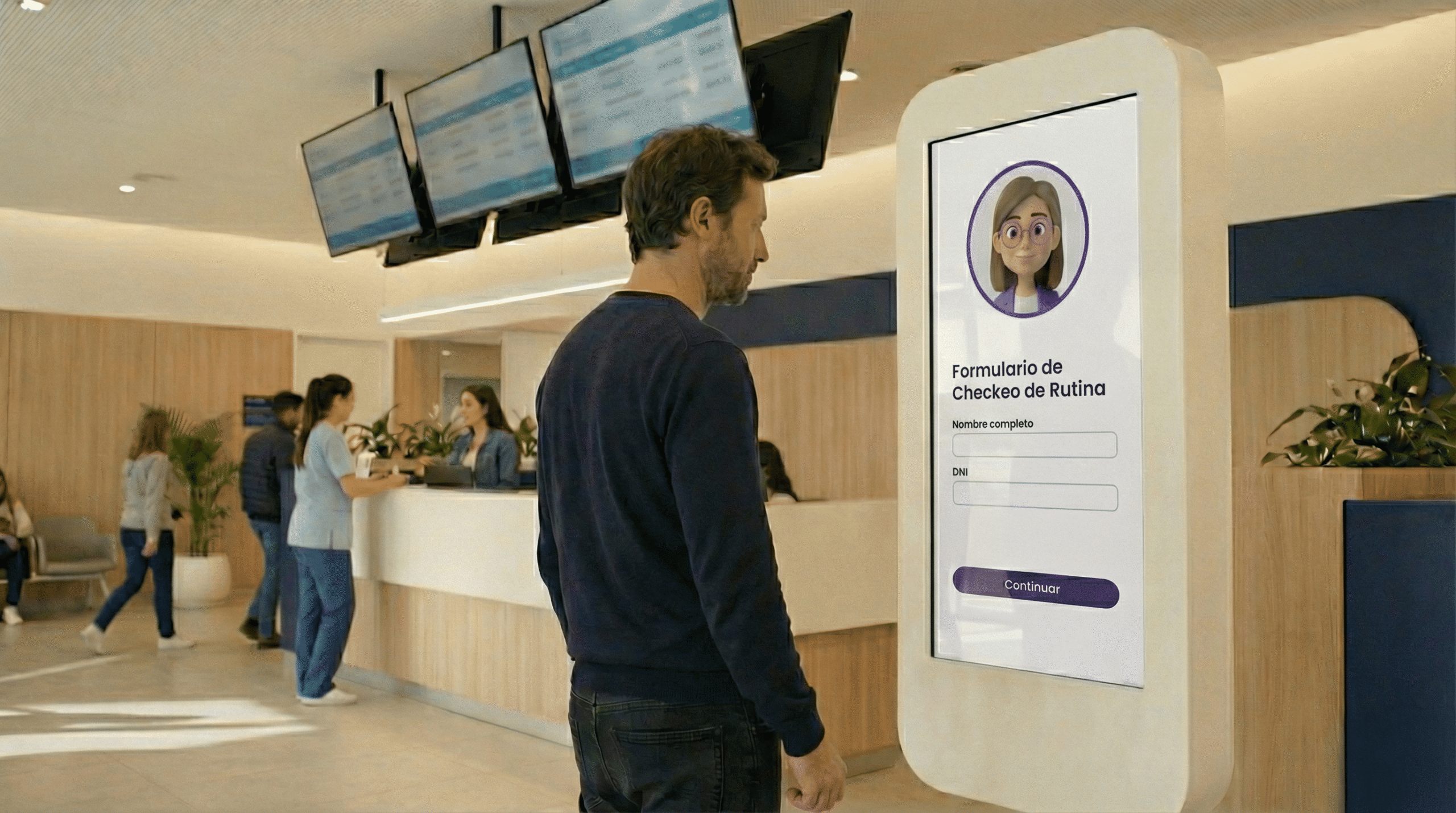 Tina AI para Salud — Gestión de Pacientes Omnicanal con IA 7 Eligiendo turno en tótem Tina