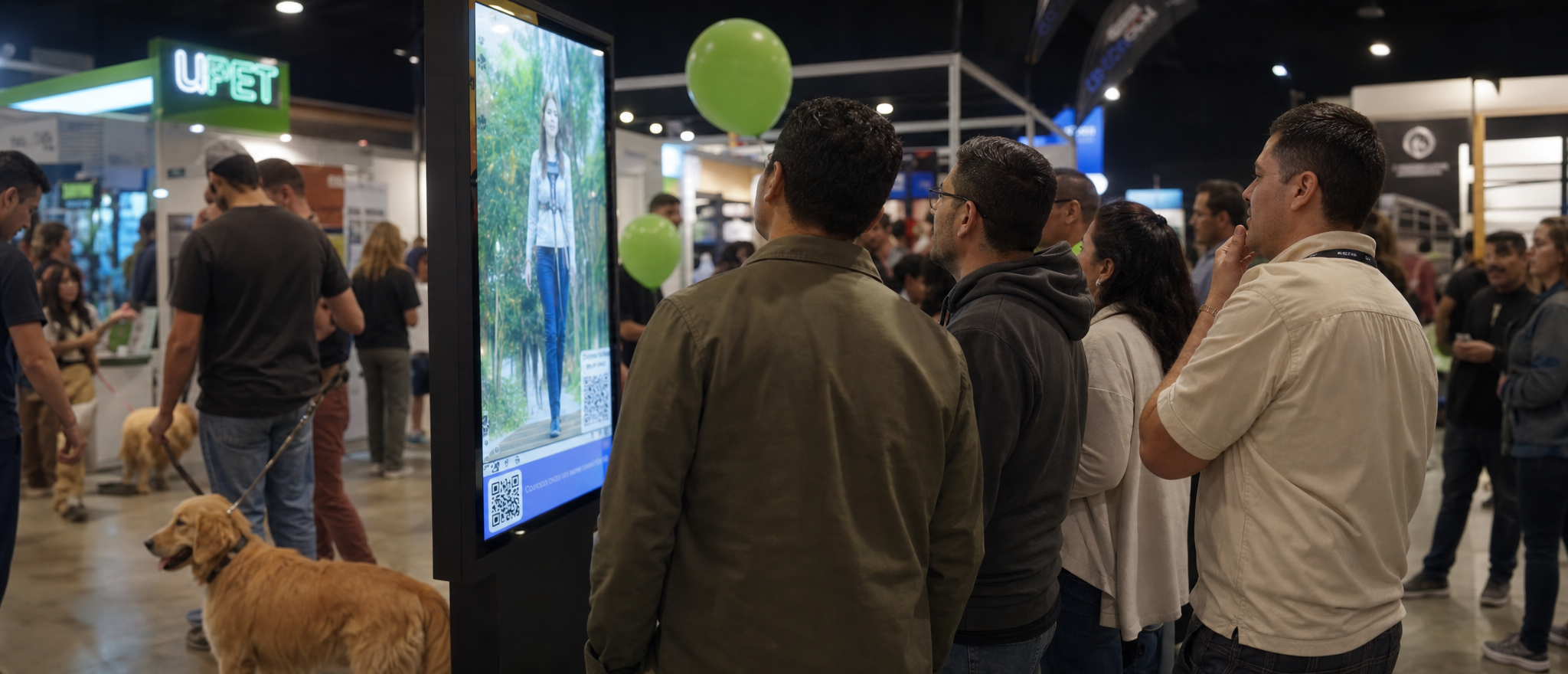 Cartelería digital interactiva para pet shop: cómo convertir cada sucursal en experiencia de marca 2 Cartelería digital interactiva para pet shop — tótem Woxi Adaptive Experience en Expo Veterinarias 2026